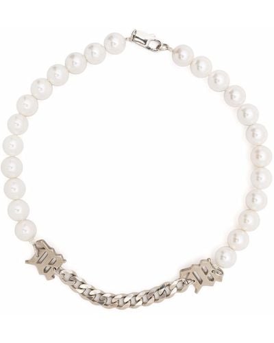 MISBHV M Beaded Necklace - White