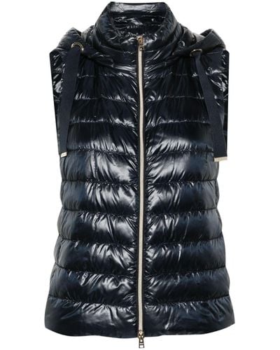 Herno Quilted hooded gilet - Schwarz