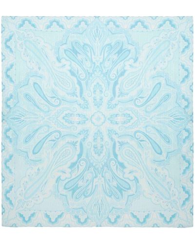 Etro Paisley-print Silk Scarf - Blue