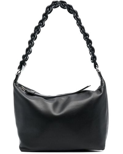Kara Lattice Leather Tote Bag - Black