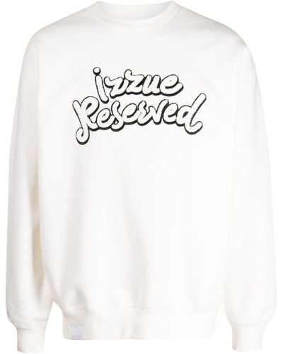 Izzue Sweatshirt mit Logo-Applikation aus Frottee - Weiß
