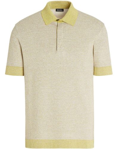 Zegna Short-sleeve Jacquard Polo Shirt - Natural