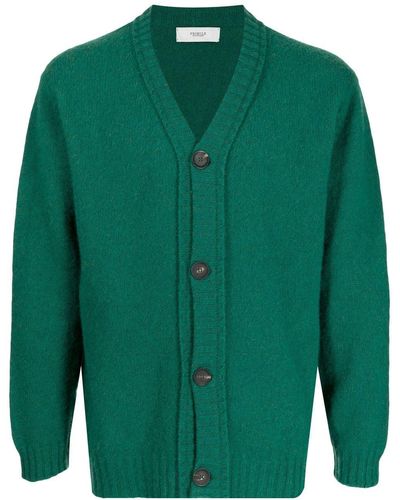 Pringle of Scotland V-neck Button-up Wool Cardigan - Green