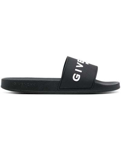 Givenchy Slippers Met Logo-reliëf - Zwart