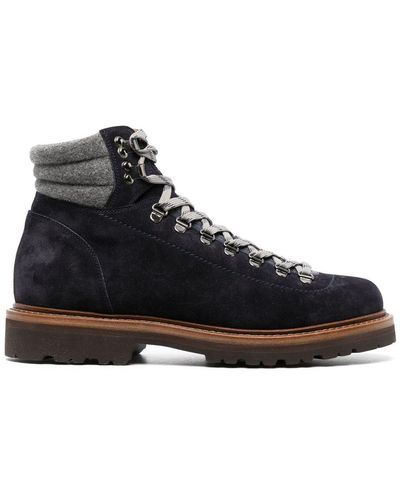 Brunello Cucinelli Botas de montaña con cordones - Negro