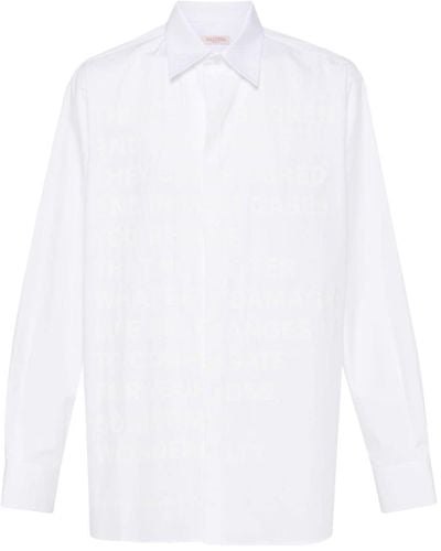 Valentino Garavani Slogan-print Cotton Shirt - White