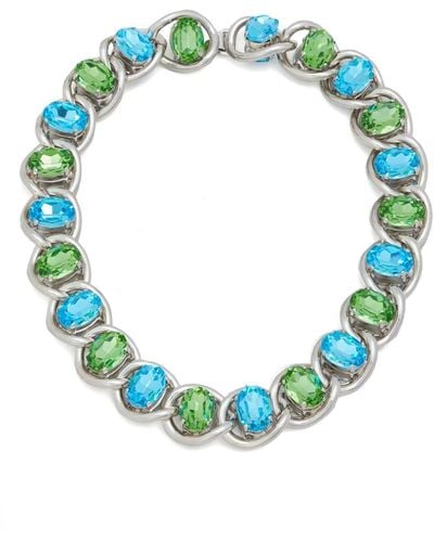 Marni Crystal-embellished Chain Necklace - Blue