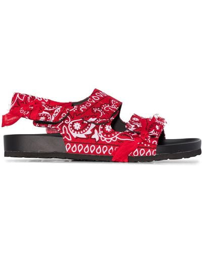 ARIZONA LOVE Bandana-print Flat Sandals - Red