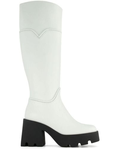 NODALETO Bulla 90mm Leather Boots - White