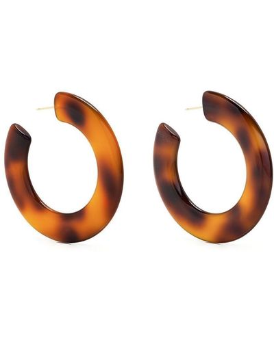 Cult Gaia Tortoiseshell-effect Hoop Earrings - Brown