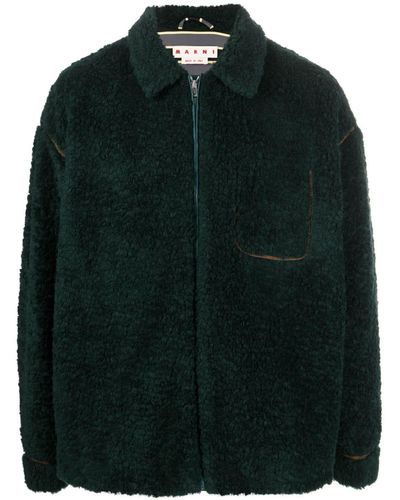 Marni Jacke aus Teddy-Fleece - Grün
