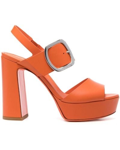 Santoni 105mm Block-heel Sandals - Orange