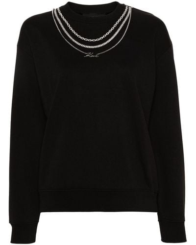 Karl Lagerfeld Logo-plaque Sweatshirt - Black