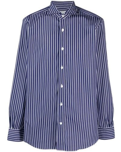Mazzarelli Striped Cotton Shirt - Blue