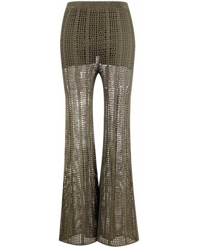 Dion Lee Crochet-design Flared Trousers - Green