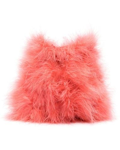 Yves Salomon Feather Clutch Bag - Pink