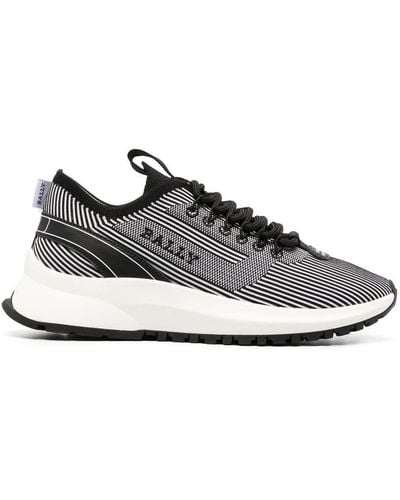 Bally Vertical-stripe Logo Trainers - White