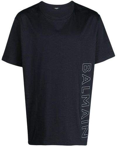 Balmain T-shirt Met Logo-reliëf - Zwart