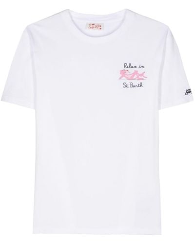 Mc2 Saint Barth Pink Panther-print T-shirt - White