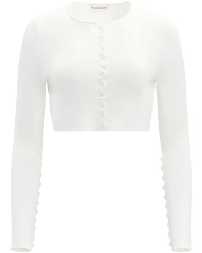 Altuzarra Haruni Scallop-edge Knitted Top - White