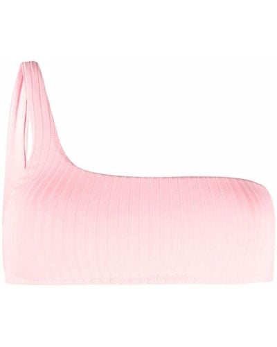 Melissa Odabash Toulouse Ribbed Bandei Bikini Top - Pink