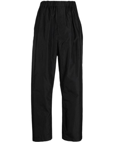 Lemaire High-waisted Wide-leg Silk Trousers - Black