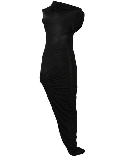 Rick Owens Asymmetrische Jersey Maxi-jurk - Zwart
