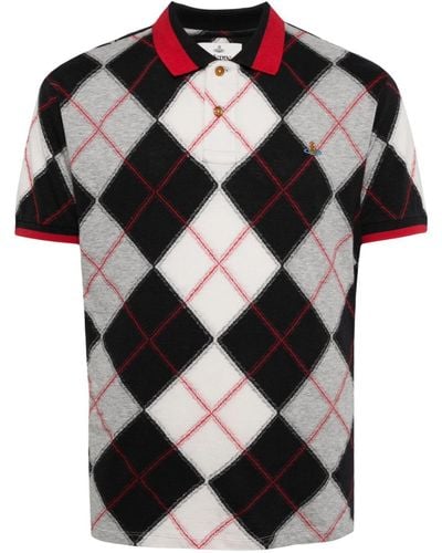 Vivienne Westwood Poloshirt mit Argyle-Muster - Schwarz