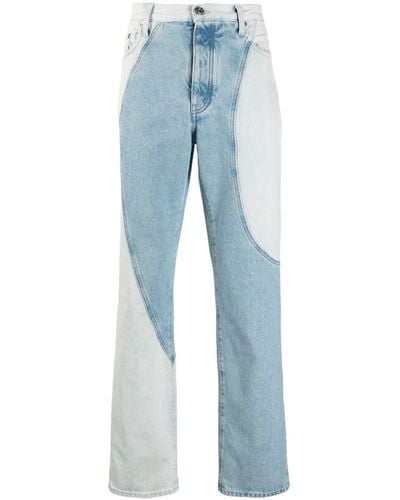 Off-White c/o Virgil Abloh Jeans Met Patchwork - Blauw