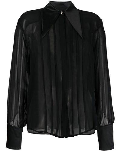 John Richmond Sheer Button-front Shirt - Black