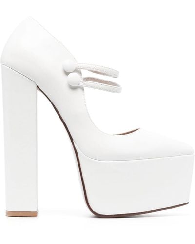 Andrea Wazen Pointed-toe 175mm Platform Court Shoes - White