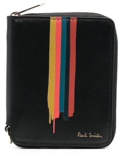 Paul Smith Rainbow-print Logo-stamp Wallet - Black