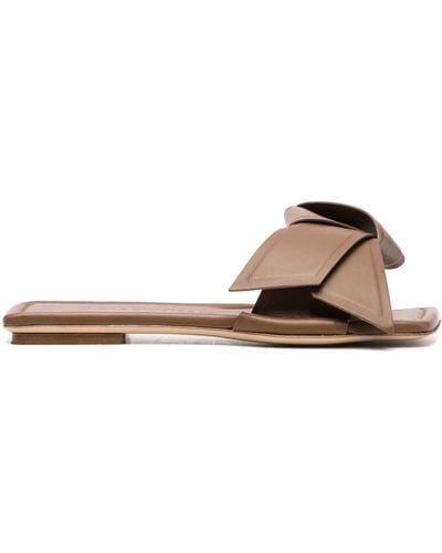Acne Studios Bow-detailing Leather Slides - Brown