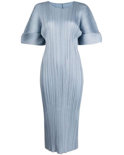 Pleats Please Issey Miyake August Pleated Dress - Blue