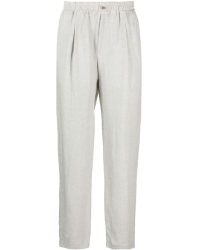 Eleventy Drawstring-waist Tapered-leg Pants - Grey