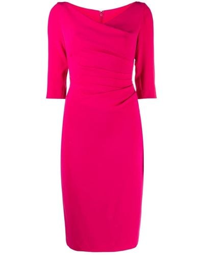 Talbot Runhof Fitted Ruched-detail Dress - Pink