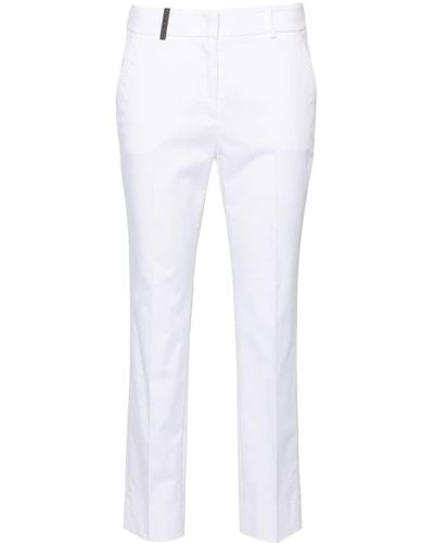Peserico Mid-rise Tailored Pants - White