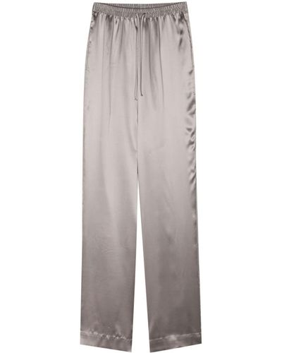 Simonetta Ravizza Tapered Silk Pants - Grey