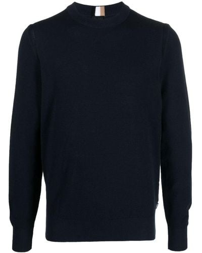BOSS Crew-neck Knit Sweater - Blue