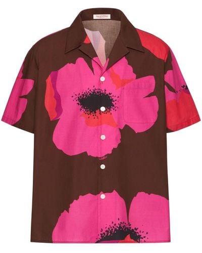 Valentino Garavani Bowlinghemd mit Blumen-Print - Pink
