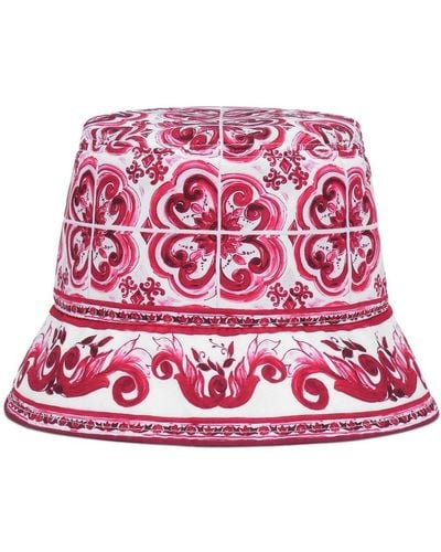 Dolce & Gabbana Cappello bucket con stampa grafica - Rosso