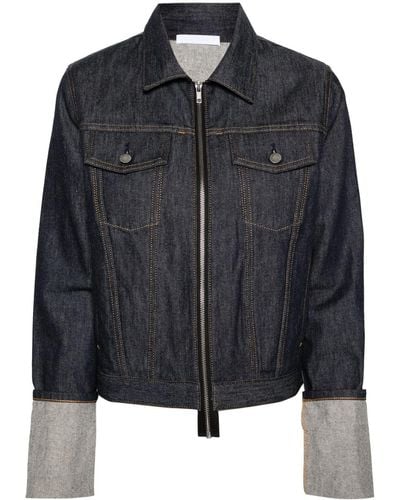 Helmut Lang exaggerated-cuffs Denim Jacket - Black