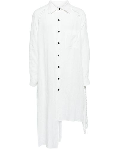 Yohji Yamamoto Asymmetric Flax Shirt - White