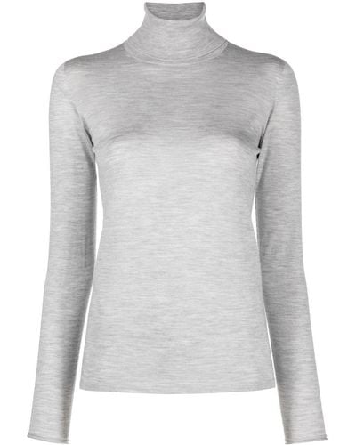 Le Tricot Perugia Roll-neck Cashmere-silk Sweater - Grey