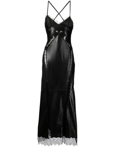 Roberto Cavalli Midi-jurk Met Afwerking Van Kant - Zwart