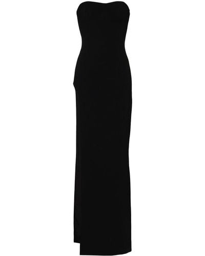 Monot スリット ストラップレス ドレス - ブラック