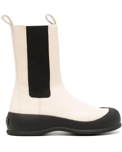 Bally Flat Leather Boots - White