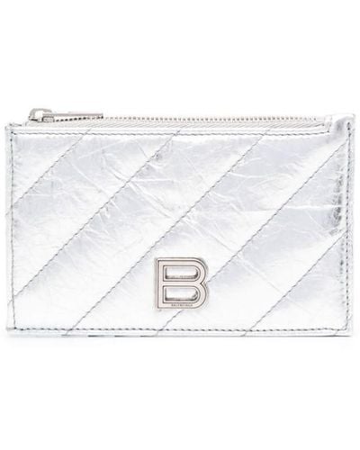 Balenciaga Logo-plaque Leather Cardholder - White