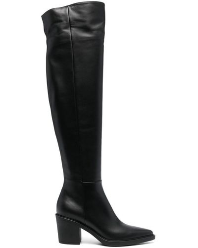 Gianvito Rossi Thigh-high Pointed Boots - Black