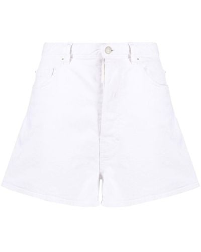 DSquared² White Bull Jeans-Shorts - Weiß